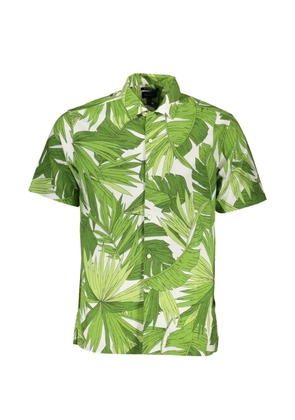 Gant leaf-print cotton shirt - Green