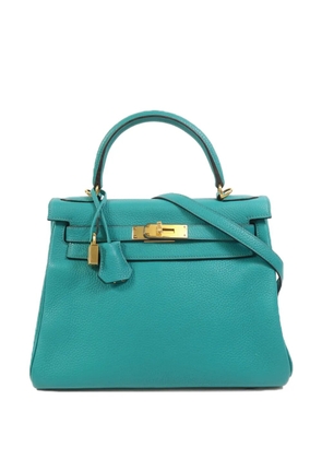 Hermès Pre-Owned Kelly 28 leather shoulder bag - Blue