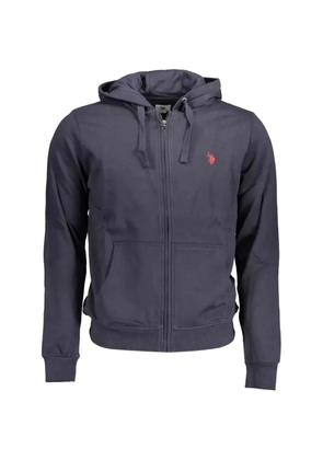 U.S. POLO ASSN. embroidered-logo zip-up hoodie - Blue