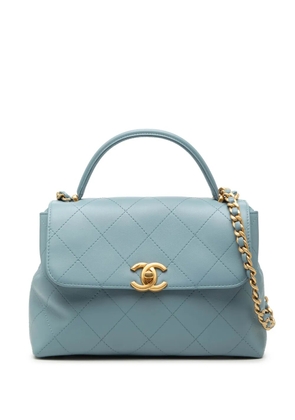 CHANEL Pre-Owned 2021-2026 CC Quilted Lambskin Top Handle Flap satchel - Blue