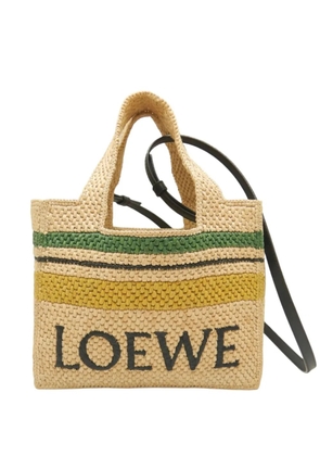 Loewe Pre-Owned 2000-2026 Paulas Ibiza Medium Raffia Striped Font Tote satchel - Neutrals