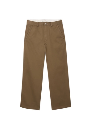 Calvin Klein 90s logo-patch straight-leg trousers - Brown