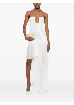 Christopher Esber Arced ruched asymmetric dress - White