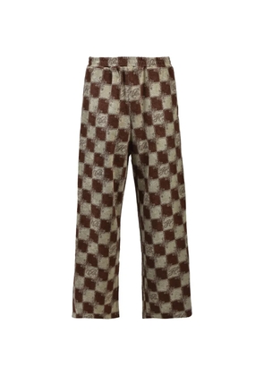BREATH BLOCK CHECK textured trousers - Brown