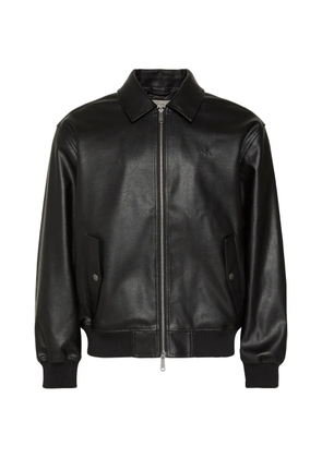 Calvin Klein logo-embroidered zip-up jacket - Brown