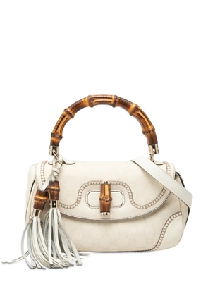 Gucci Pre-Owned 2000-2015 Medium GG Canvas New Bamboo satchel - White