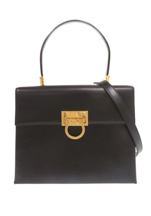 Ferragamo Pre-Owned 2000-2026 Leather Gancini Top Handle Bag satchel - Black