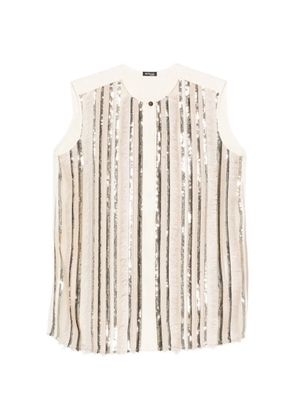 Kiton sequin-embellishment top - Neutrals