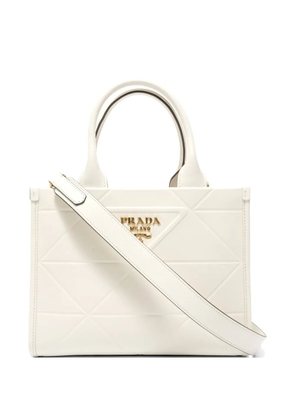 Prada Pre-Owned 2000-2010s Symbol top-stitch tote bag - White