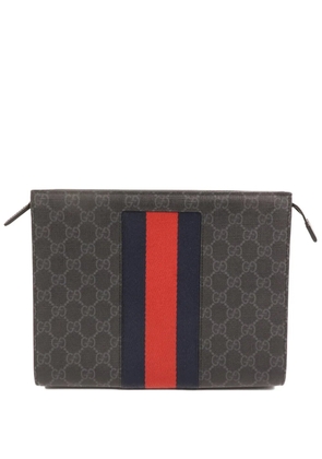 Gucci Pre-Owned GG supreme web clutch bag - Grey