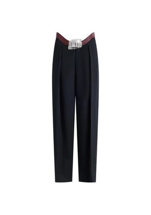 Jean Paul Gaultier integrated leather belt trousers - Black