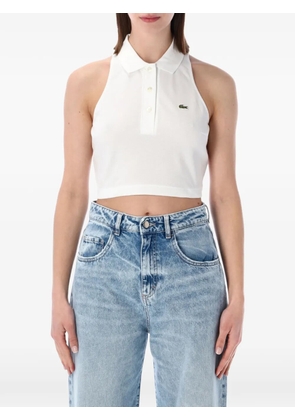 Lacoste sleeveless cropped polo shirt - White