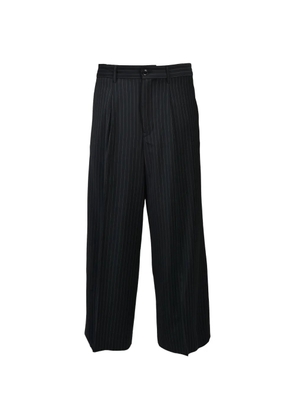 BREATH TUCK WIDE pinstripe pleated trousers - Blue