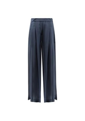 Semicouture pleated palazzo pants - Blue