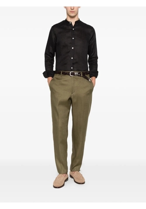 Tagliatore Cannes band-collar long-sleeve shirt - Black