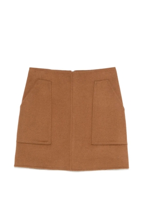 MAISON123 Camellia patch pockets mini skirt - Brown