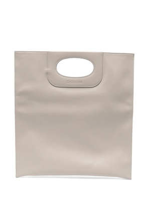 Gherardini Piattina logo-embossed cut-out clutch bag - Grey