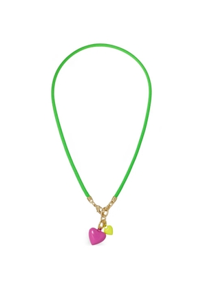 Roxanne Assoulin Happy Cord Mini Double Heart necklace - Pink
