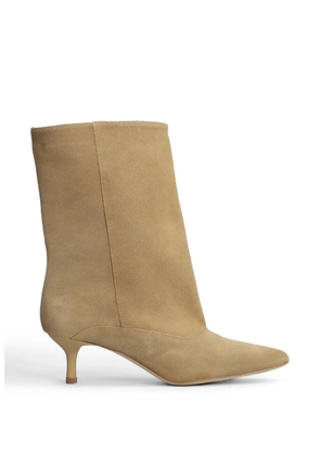 Gisel Moire 50mm Dana pointed-toe kitten-heel ankle boots - Neutrals