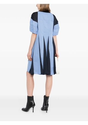 sacai poplin x cotton kinitted dress - Blue