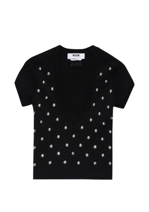 MSGM studded-embellished T-shirt - Black