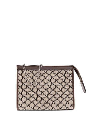 Max Mara monogram-pattern clutch bag - Brown