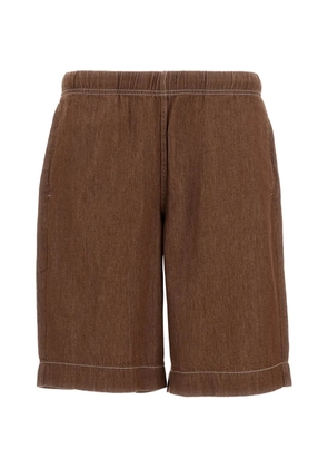 Paul Smith contrast-stitch elasticated-waist shorts - Brown