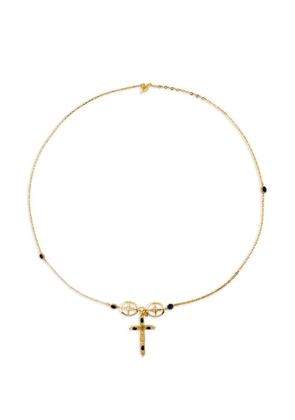 Gem Kingdom agate cross-pendant necklace - Gold
