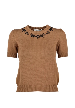 Dolce & Gabbana Pre-Owned bead-embellished short-sleeve sweater - Neutrals