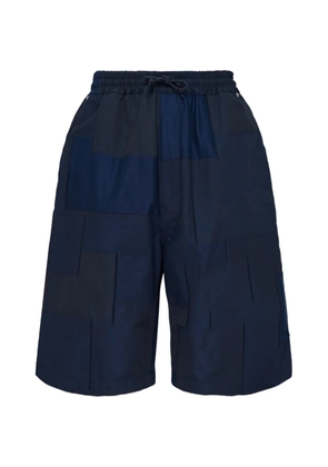 Comme des Garçons Homme drawstring-detail patchwork cotton shorts - Blue