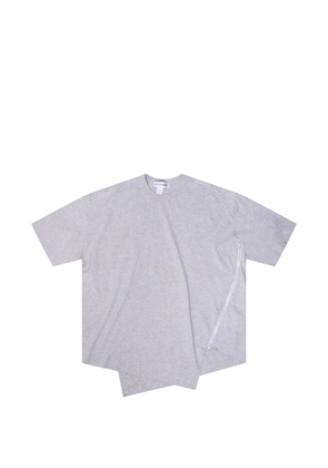 Comme Des Garçons Shirt zip-detail asymmetric T-shirt - Grey