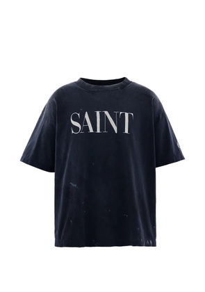 SAINT MXXXXXX distressed logo-print T-shirt - Black