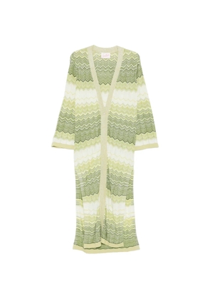 MC2 Saint Barth Tonia chevron-knit metallic cardigan - Green