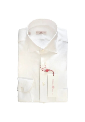 Luciano Barbera point-collar linen shirt - White