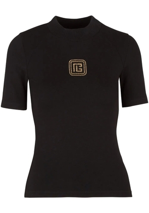 Balmain Retro logo-embroidered T-shirt - Black