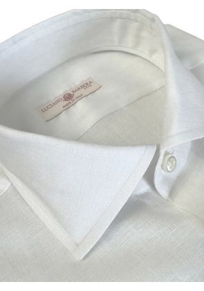 Luciano Barbera point-collar linen shirt - White