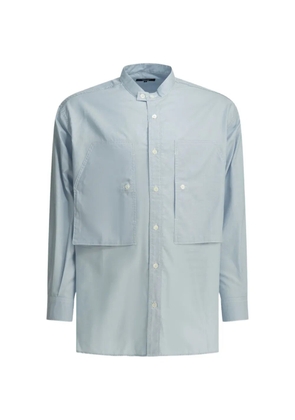Comme des Garçons Homme band-collar patch-pocket shirt - Blue