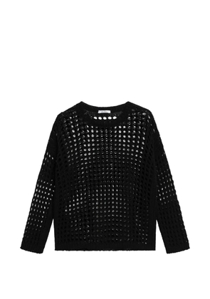 Max Mara open-knit long-sleeve sweater - Black