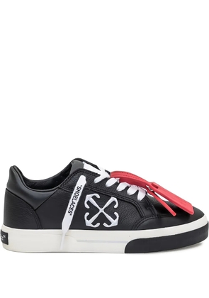 Off-White anchor-logo leather sneakers - Black