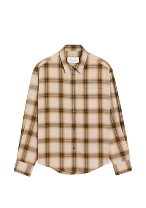 AMI Paris boxy checkered shirt Ami De Coeur in canvas - Neutrals