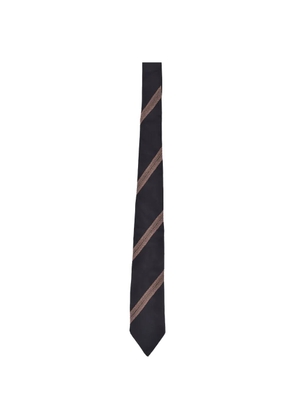 Brunello Cucinelli Monili-chain striped tie - Black