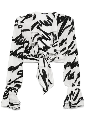 Balmain Love Letter-print blouse - White