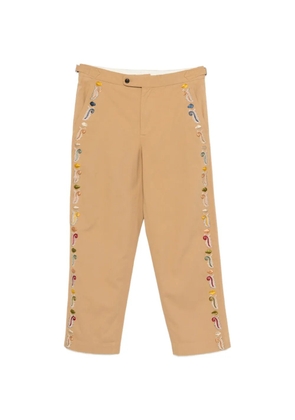 BODE Feather Runner embroidered trousers - Neutrals