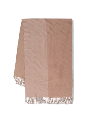 GUESS USA logo-jacquard fringed scarf - Neutrals