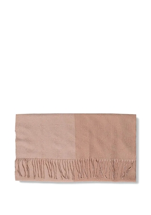 GUESS USA logo-jacquard fringed scarf - Neutrals