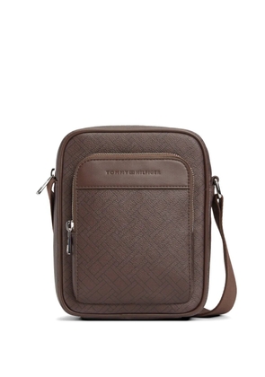 Tommy Hilfiger logo-debossed messenger bag - Brown