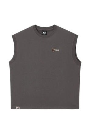FINGERCROXX logo-embroidered sleeveless T-shirt - Grey
