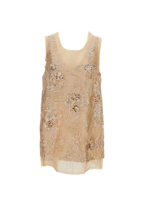 HUI MILANO embellished V-neck blouse - Neutrals