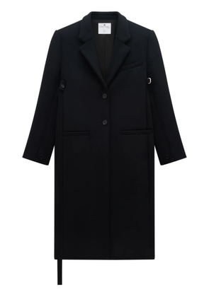 Courrèges strap-detail single-breasted coat - Black