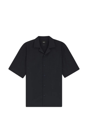 BOSS short-sleeve camp-collar shirt - Black